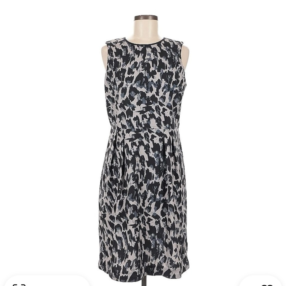 Ann Taylor LOFT Dress Animal Print Leopard Print Like New Black Gray